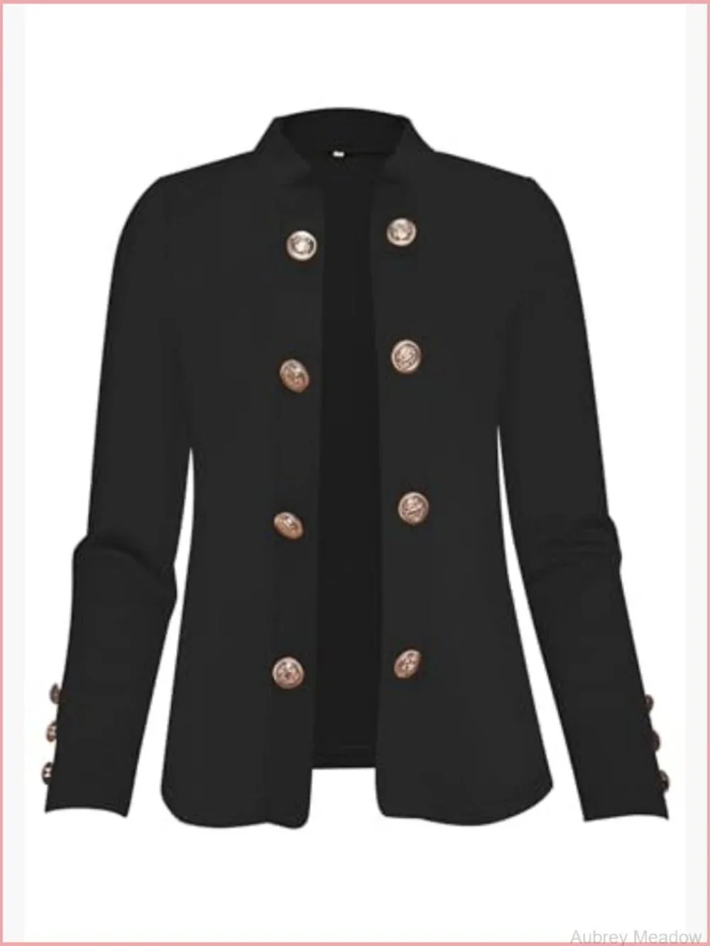 Double Breasted Slim Fit Blazer Notch Lapel Work Office Casual Open Front Jacket
